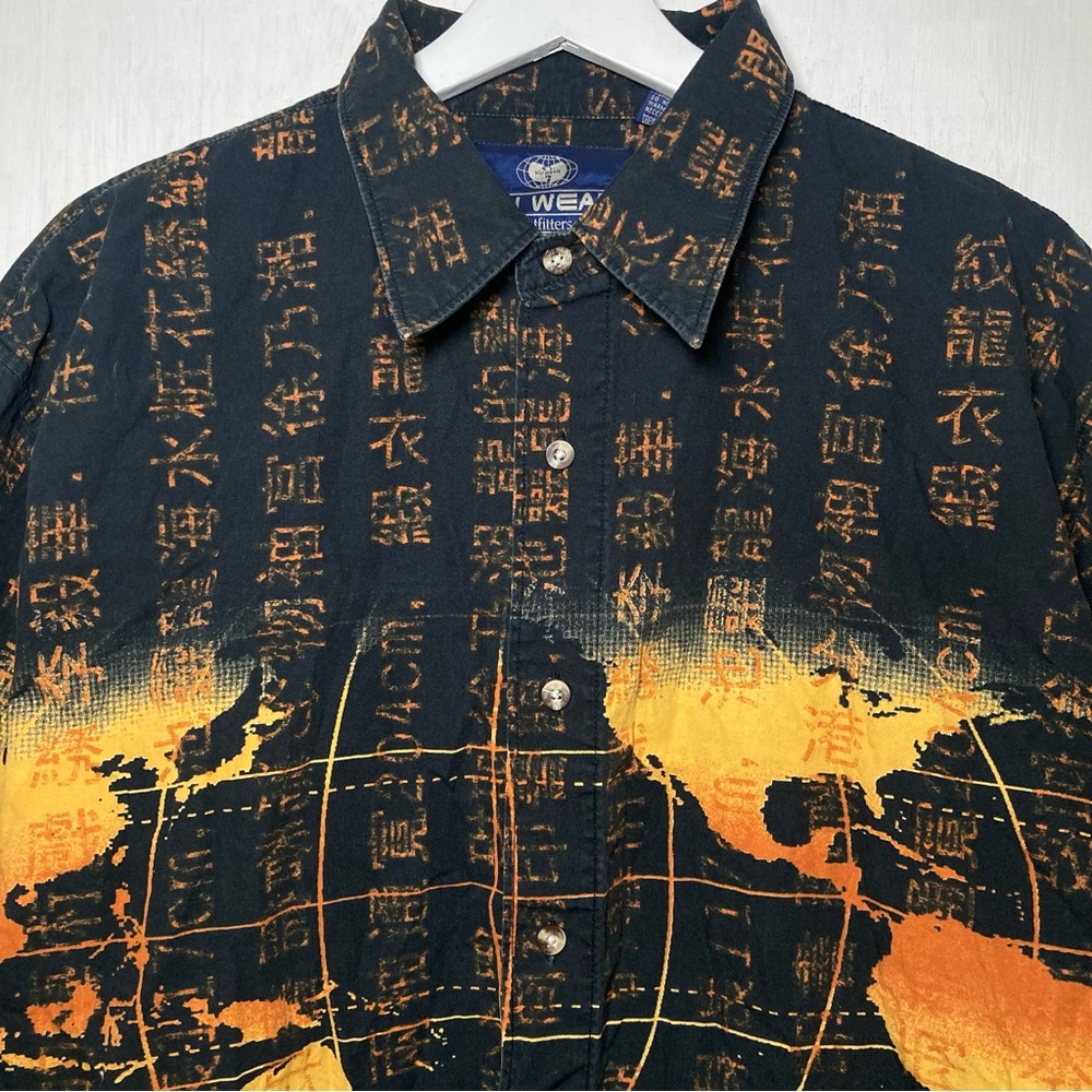 Wu Wear Shirt Mens Large Wu Tang Clan Vintage 90s Hip Hop World AOP Button Up - Picture 3 of 6